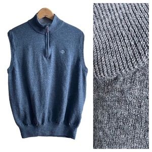 Peter Millar Gray Merino Wool Quarter Zip Golf Sweater Vest